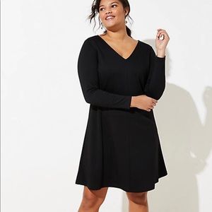 LOFT Plus sz 20 NWT Black Doublefacr Flare Dress